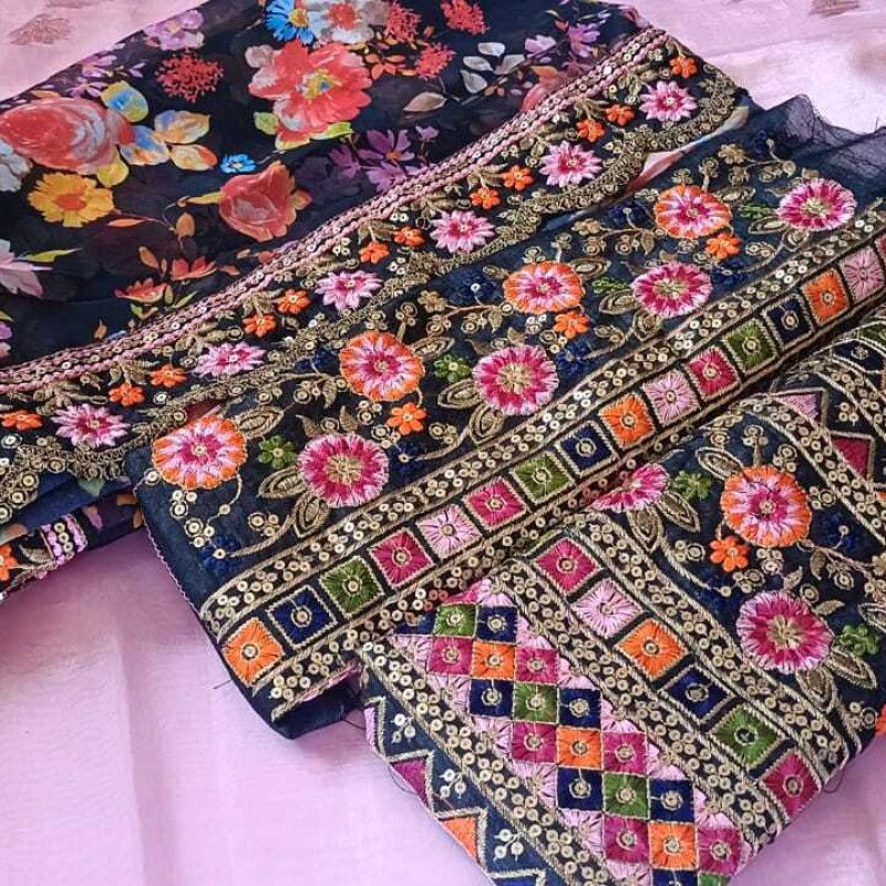 Designer Floral Georgette Saree – Elegant Party &amp; Festive Wear -  Mocna