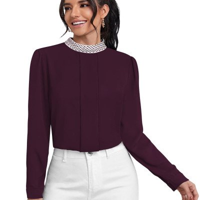 Designer Lace Neck Georgette Top - Mocna