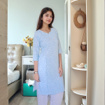 Sky Blue Rayon Kurti - Mocna