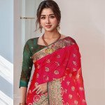 Red &amp; Green Soft Silk Saree with Elegant Weaving
