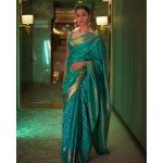 Teal Green Banarasi Silk Saree – Luxurious Festive &amp; Wedding Wear - Mocna