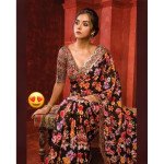 Designer Floral Georgette Saree – Elegant Party &amp; Festive Wear -  Mocna