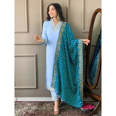 Mocna Morning Mist Sky Blue Kurta Set