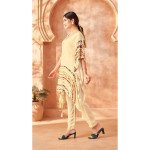 Elegant Pastel Yellow Crepe Kaftan Set for Women | Festive &amp; Party Wear – Mocna