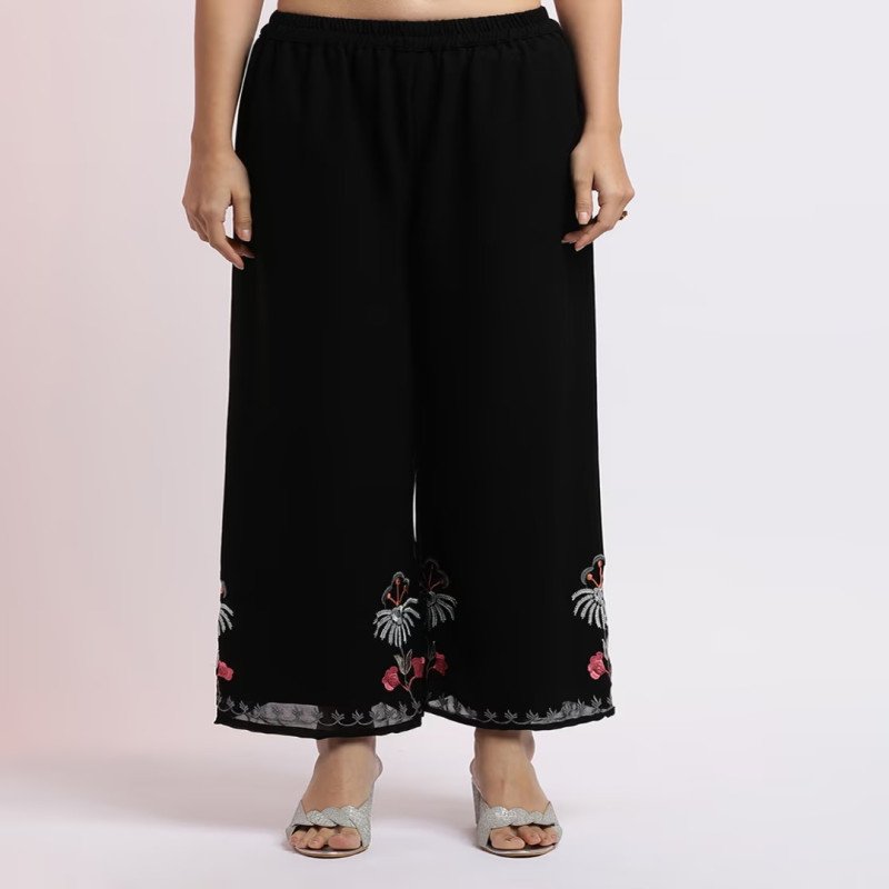 Jaipur Kurti Women Black Kurta Palazzo Dupatta Set - Mocna