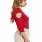 Classic Cold Shoulder Red Top - Mocna