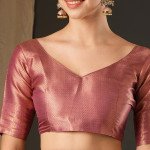 Apple Saree - Pink Metallic Gold Zari Woven Banarasi Silk Blend Saree -  Mocna