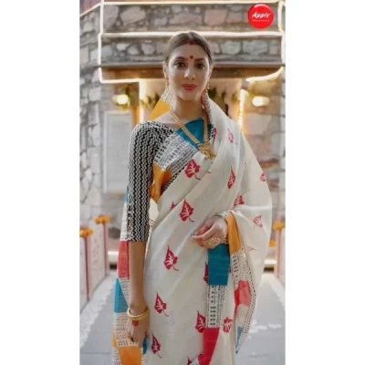 Apple Saree - Elegant Bhagalpuri Essence Saree - Mocna