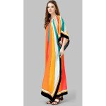 Solar Glow Silk Kaftan With Digital Print (Free Size: M - 3XL) - MOCNA