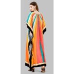 Solar Glow Silk Kaftan With Digital Print (Free Size: M - 3XL) - MOCNA