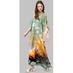 Golden Grove Kaftan With Digital Print (Free Size: M - 3XL) - MOCNA