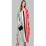 Multicolour Feather Silk Kaftan With Digital Print (Free Size: M - 3XL) - MOCNA