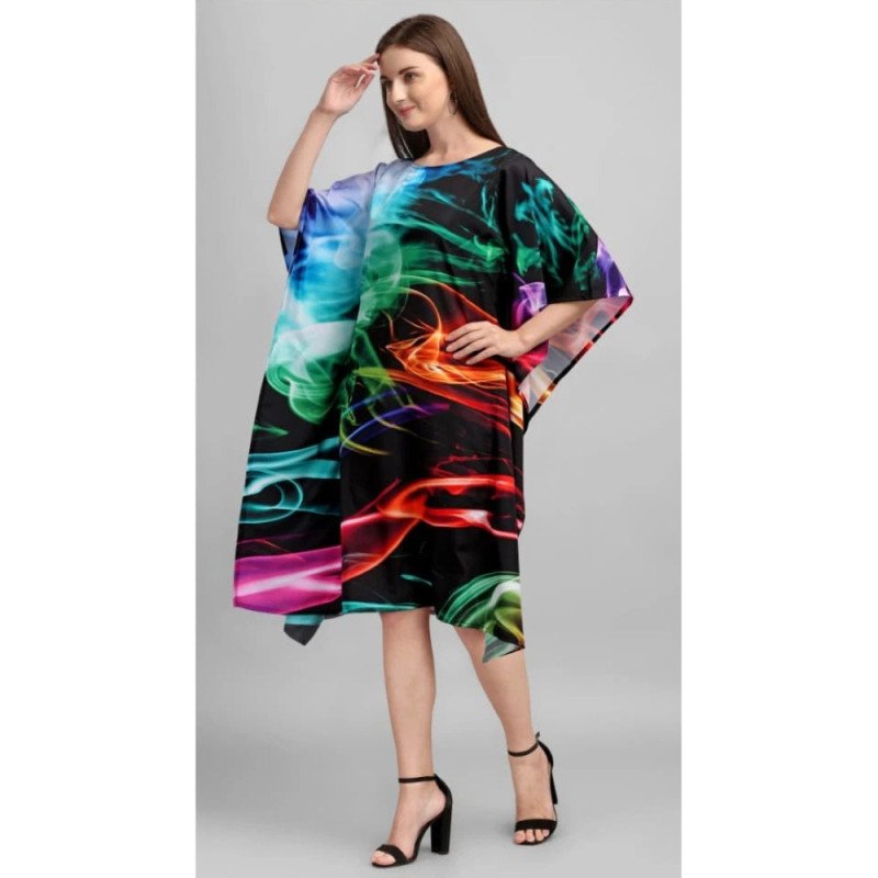 Cosmic Glow Kaftan ( Short ) With Digital print - MOCNA