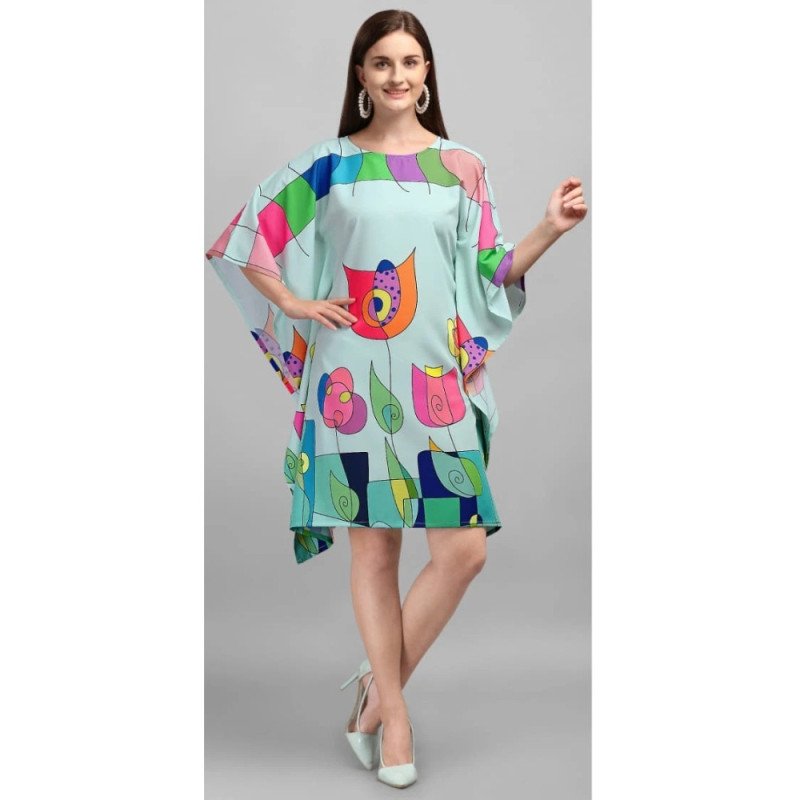 Tulip Charm Kaftan (Short) With Digital Print - MOCNA