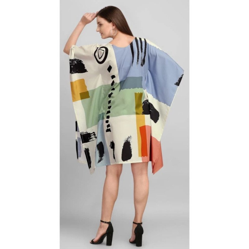 Patch Perfect Kaftan ( Short )With Digital print - MOCNA