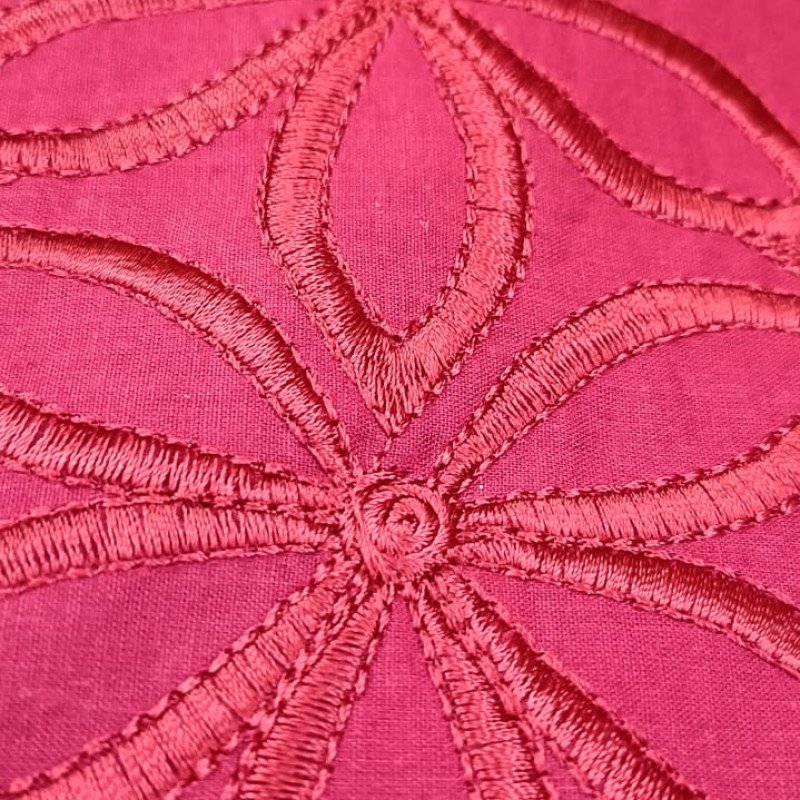 MAROON COTTON SEMI STICHED DRESS MATERIAL - MOCNA