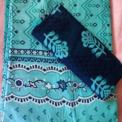 Light Blue Lawn Cotton Dress Material - Mocna