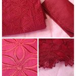 MAROON COTTON SEMI STICHED DRESS MATERIAL - MOCNA