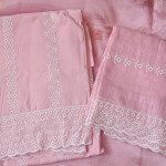 Elegant Pink Embroidered Pure Cotton Dress Material Suit Set - Mocna Fashion