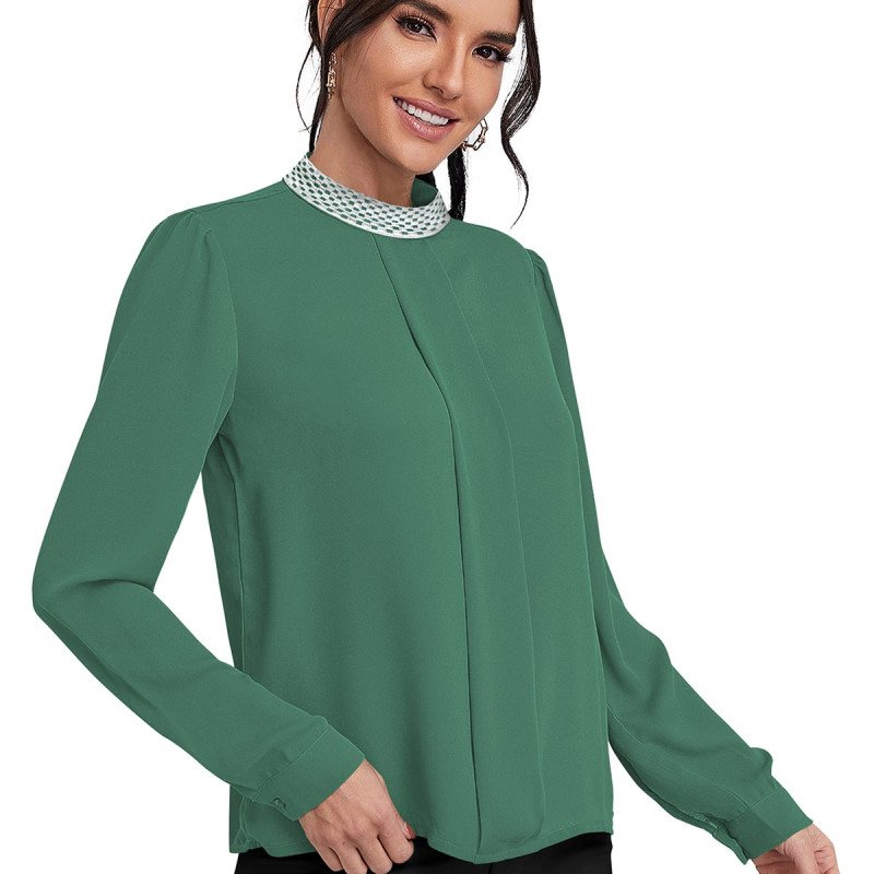 Designer Lace Neck Georgette Top - Mocna