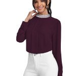 Designer Lace Neck Georgette Top - Mocna