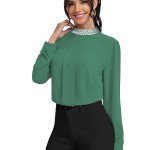 Designer Lace Neck Georgette Top - Mocna