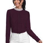 Designer Lace Neck Georgette Top - Mocna