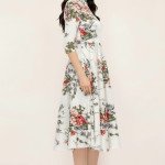 Floral Printed Cotton Dress - Mocna